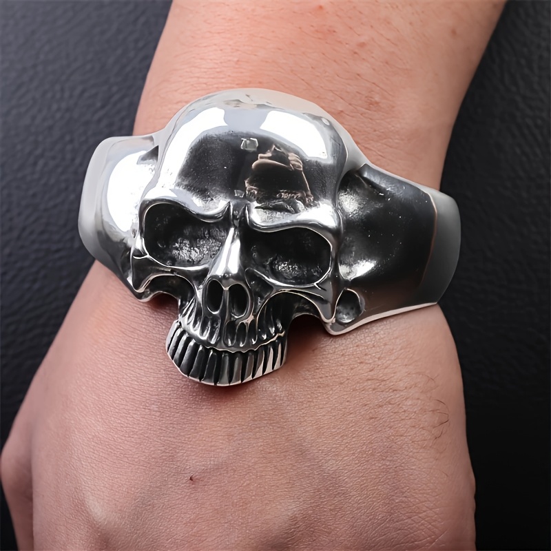 Men's Retro Gothic Large Skull Bracelet